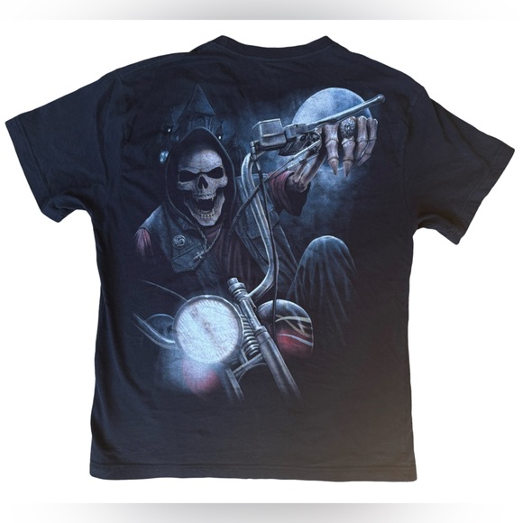 Black Motorcycle Biker Grim Reaper Skull Skeleton - Picture 8 of 12